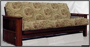 dark cherry or med Oak finish storage arm futon