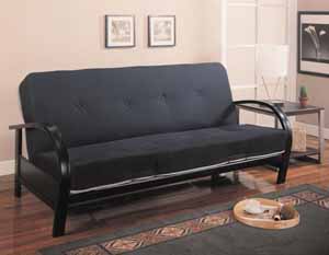 Black Bowed arm futon